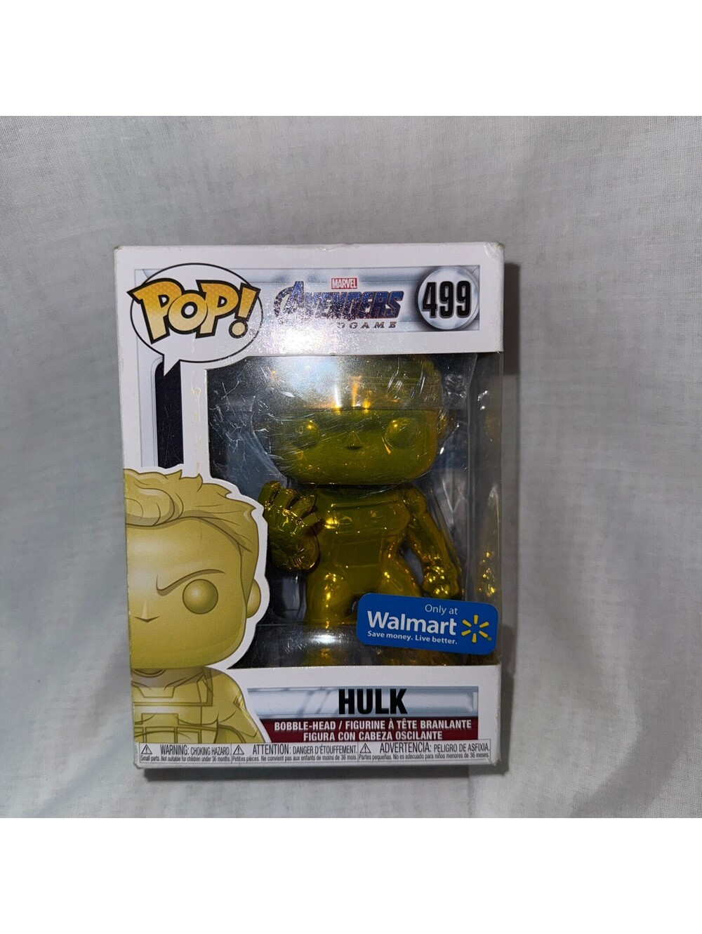 Funko Pop Marvel Avengers Endgame Hulk #499 Gold Chrome Walmart Exclusive